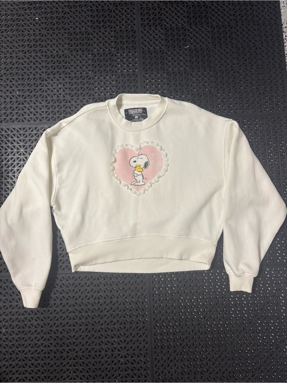 Peanuts Snoopy Crewneck with Pink Heart Snoopy Graphic